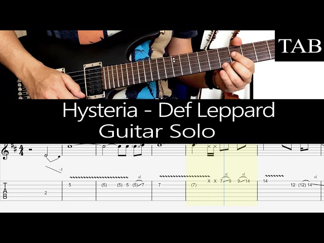 HYSTERIA - Def Leppard: SOLO guitar cover + TAB - YouTube