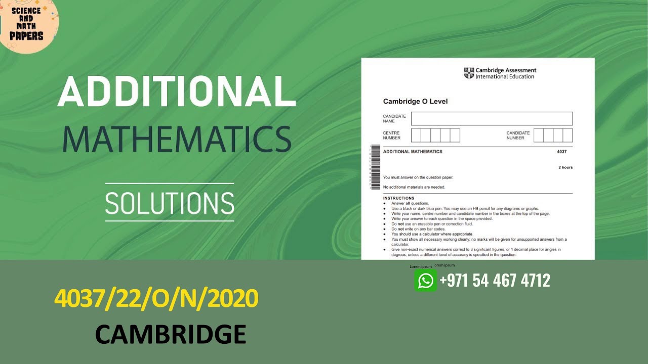 4037/22/O/N/20 | Worked Solutions | 2020 IGCSE Maths Paper #4037/22/OCT ...