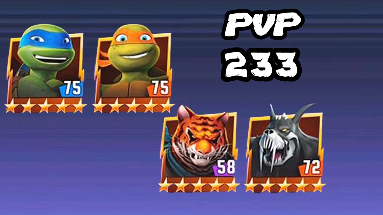 TMNT Legends PVP 233 (Tiger Claw, Rahzar, Leonardo Legend, Michelangelo Legend)
