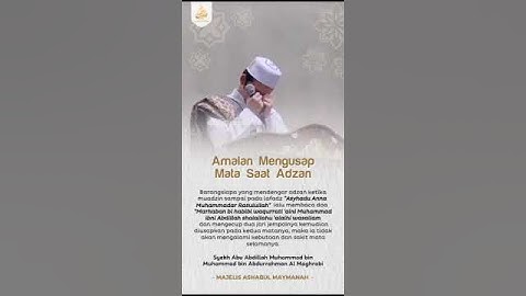 Amalan mengusap Mata saat adzan