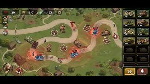 WWII Defense: RTS Army TD game Level 10 Easy (mobile)