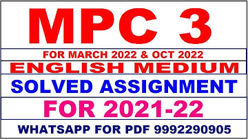 MPC 3 Solved Assignment 2021-22 in English Pdf  9992290905.