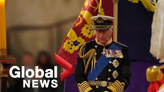 King Charles leads siblings in vigil over Queen Elizabeth's coffin in Westminster Hall