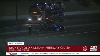 Child killed in crash on I-10 near 75th Avenue in Phoenix