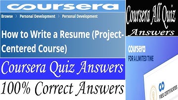 How to Write a Resume (Project-Centered Course) Coursera Quiz Answers | Coursera All Quiz Answers