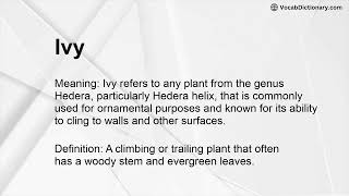 Ivy Meaning