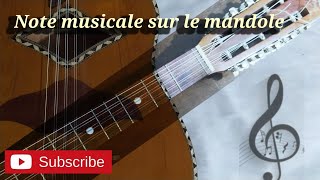 les notes musicales sur le monche de mandole