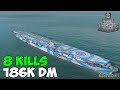 World of WarShips | Shōkaku | 8 KILLS | 186K Damage - Replay Gameplay 4K 60 fps