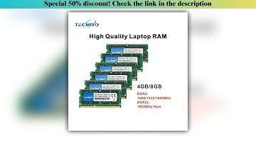 Top TECMIYO Laptop Memory RAM DDR3 DDR3L 4GB 8GB 1600MHz 1333MHz 1066MHz 1.35V/1.5V PC3/PC3L-12800S