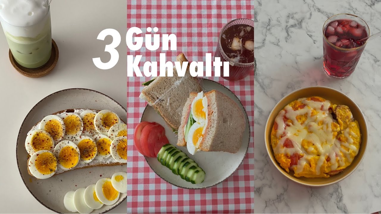 3 Gün 3 Kahvaltı, Yumurtalı kahvaltı tarifleri, matcha latte, filtre kahve, hibiskus çayı | Homecafe