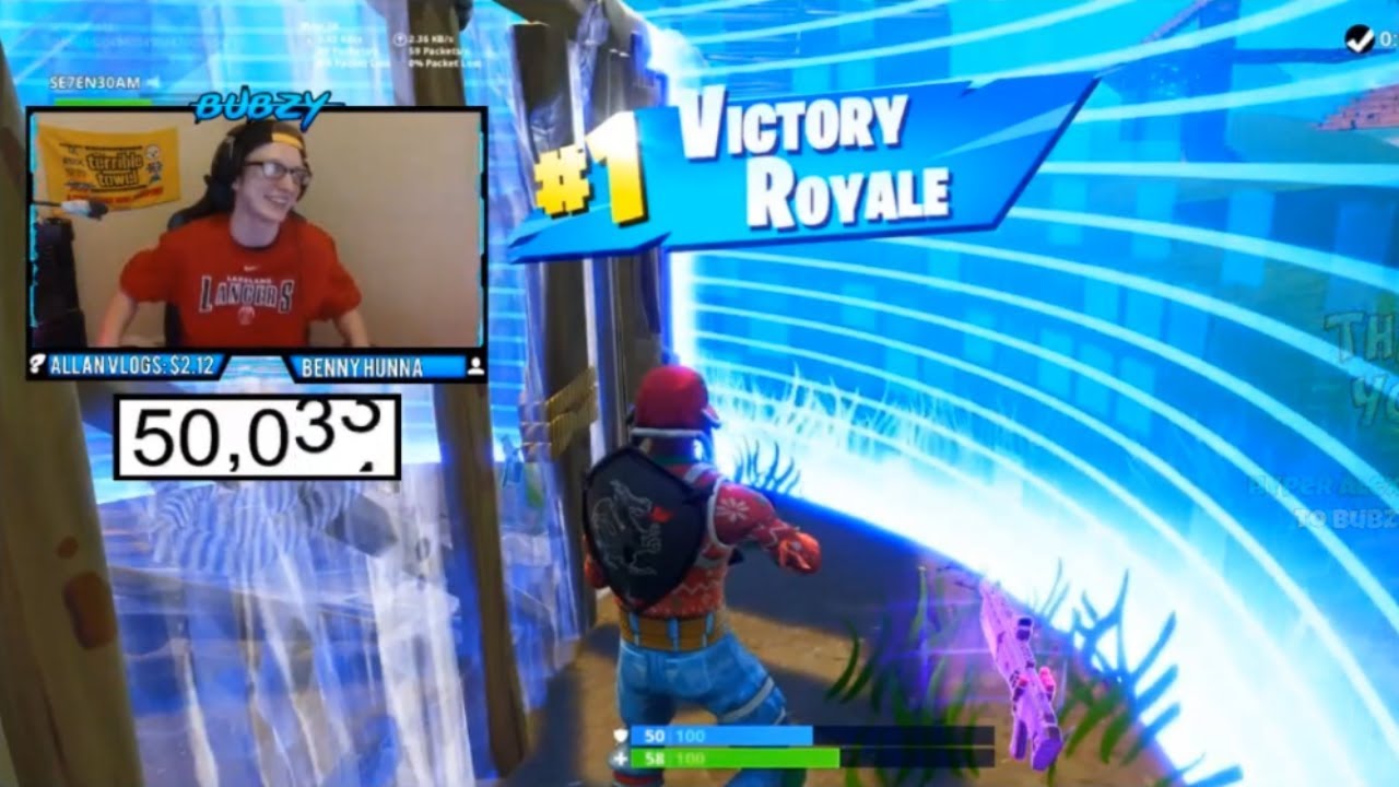 Hitting 50K subscribers the EXACT time i win a fortnite game... - YouTube