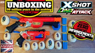 New Dino Attack Unboxing: X-Shot Dino Striker Pistol & Dino Attack Claw Hunter Shotgun Massage Wheel