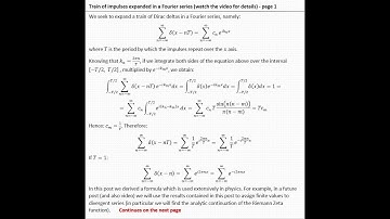 Train of impulses expanded in a Fourier series