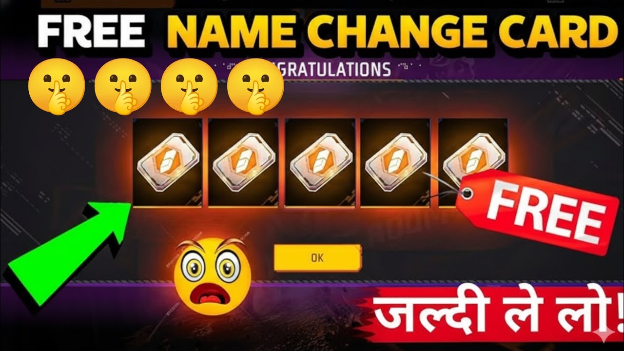 FREE FIRE Unlimited Name Change Card 😱 | 100% FREE Trick!