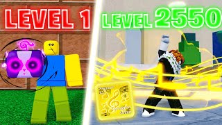 Going From Level 1 NOOB To MAX LEVEL Using Only SOUND FRUIT IN BLOX FRUIT Roblox