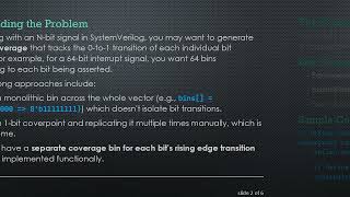 Generating N Transition Functional Coverage Bins for an N-Bit Coverpoint in SystemVerilog