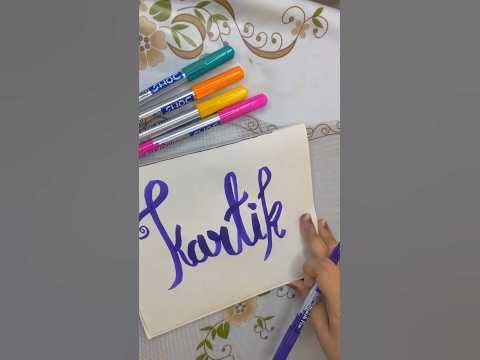 Kartik name calligraphy #calligraphy #writing #shorts - YouTube