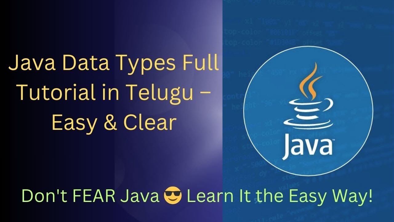 Java Data Types in Telugu | Complete Tutorial for Beginners | Core Java ...