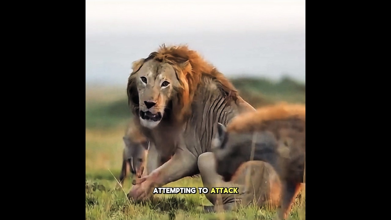 The Lone Lion’s Fierce Battle: A Tale of Survival Against the Hyena Pack