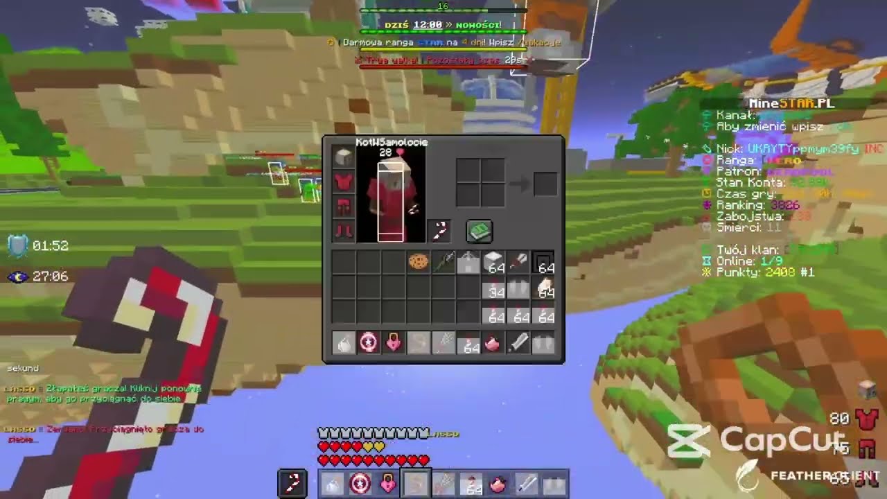 🩷| Minestar.pl | SKYPVP | TOP 6 RANKU | 👑