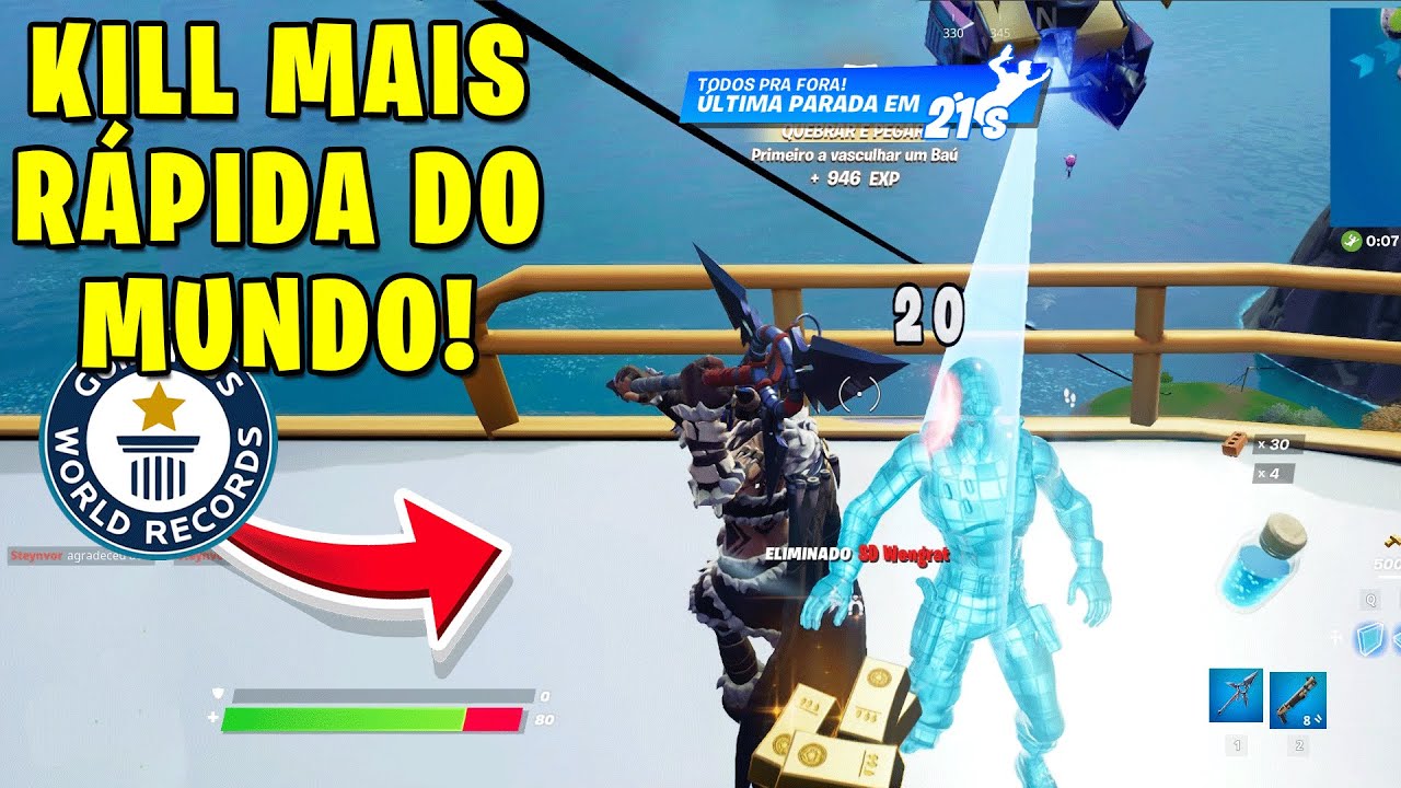 BATENDO OS RECORDES MAIS BIZARROS DO FORTNITE #3