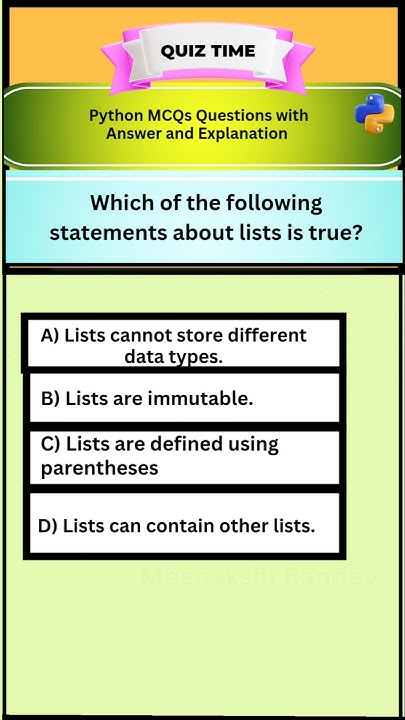 Python MCQs Questions with Answers and Explanation #interview # ...
