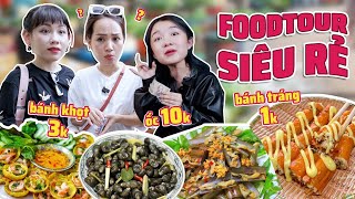 TOUR ĐỒ ĂN SIÊU RẺ: bánh tráng 1k, ốc 10k, bánh khọt 3k !!!