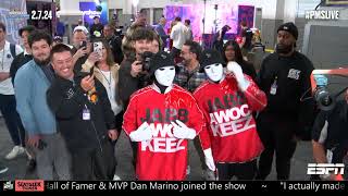 The Jabbawockeez BUST OUT THE MOVES live from Radio Row in Las Vegas 🎲🕺 | The Pat McAfee Show