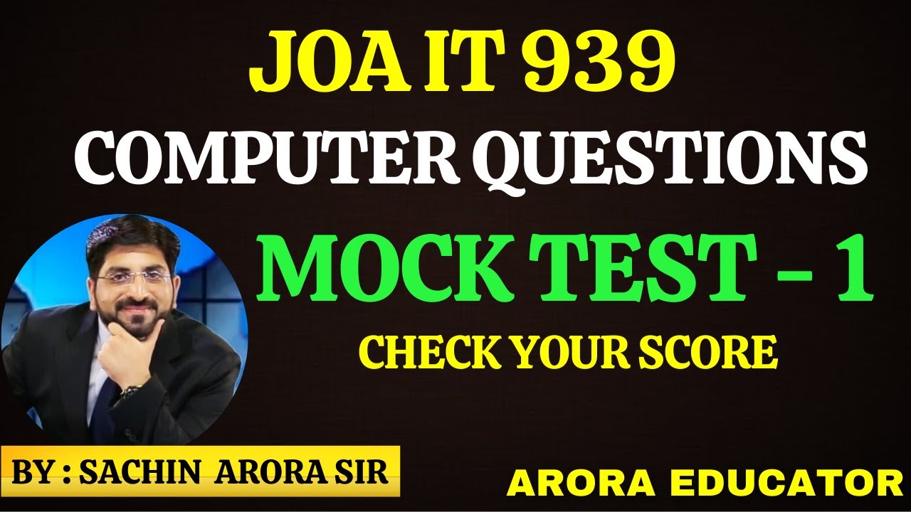 JOA IT 939 Computer Questions | JOA IT 939 Computer Mock Test-1 | JOA IT 939 Computer MCQ |