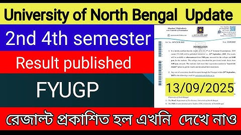 Nbu fyugp 2nd 4th semester result out  2025  university of north bengal 