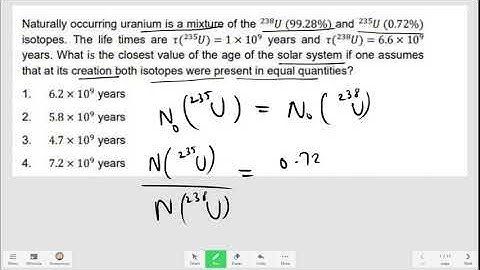 CSIR NET 2024 Nuclear PYQ | Age of Solar System from Uranium Decay | Nuclear & Particle Physics