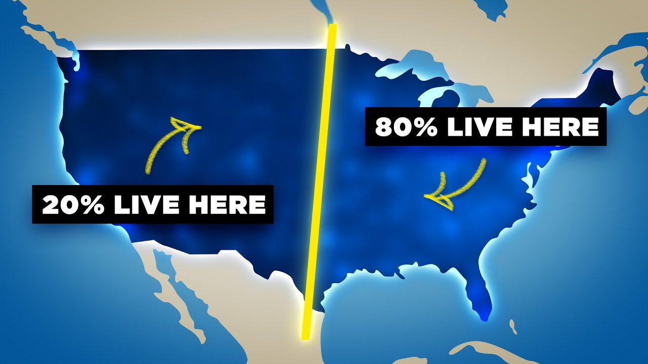 ⁣Why 80% of Americans Live East of This Line