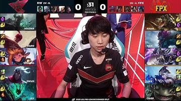RW vs FPX | W7D5 - Match 1 Game 1 | LPL Summer Split 2020 – S10 | Rogue Warrior vs FunPlus Phoenix