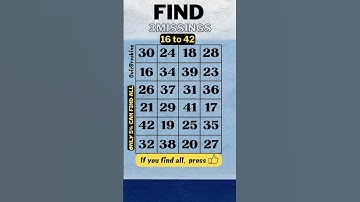 16 to 42, find the 3 missing numbers. #quiz, #dementia test,#prevent dementia, number quiz
