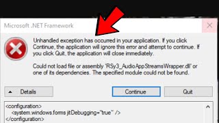 Could not Load File or Assembly ‘RSy3_AudioAppStreamsWrapper.dll FIX