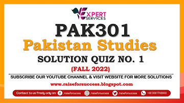 PAK301 Quiz 1 Solution Fall 2022 l PAK301 Quiz 1 Solution 2022 | PAK301 Quiz No. 1 2023