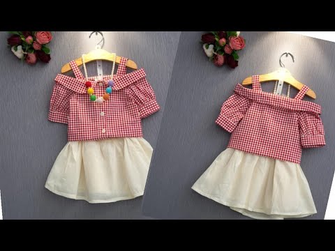 😍😍DIY Dungaree Skirt and Top for Kids  Suspender dress/pinafore dress  for baby girl / 2-3 year baby 