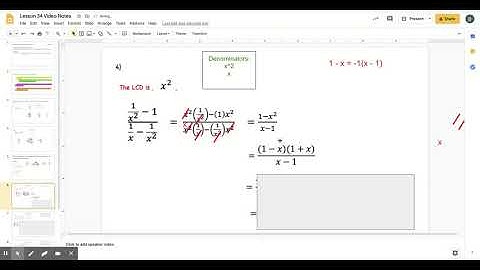Lesson 33 Video Notes - Simplifying Complex Fractions (Part 1)