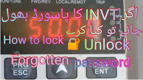 INVT VFD password lock 🔐 Unlock /Urdu__ in Hindi==how to unlock INVT,,,, Forgotten password 🔑