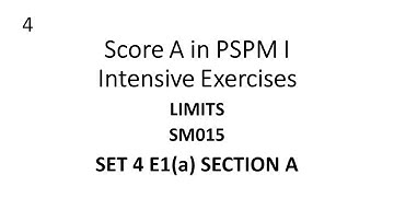 Limits SM015 SET4 E1(a) Section A-Score A in PSPM I