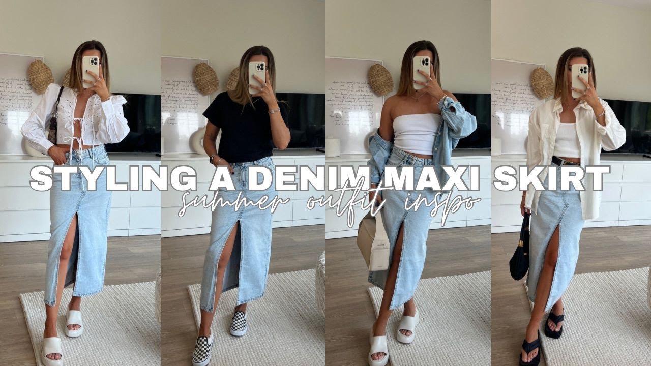 Aggregate more than 175 denim skirt outfits summer latest