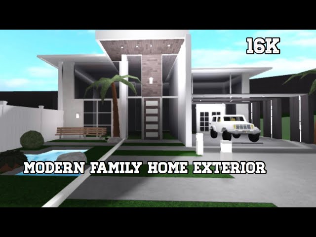 Bloxburg Modern Family Home Exterior 16k Youtube - roblox cute starter houses 16k
