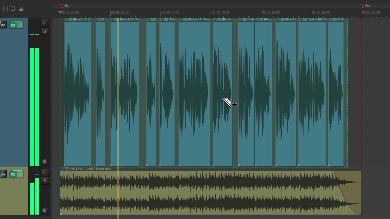 Adjusting Narration or Voiceover Timing (Razor Editing) in REAPER