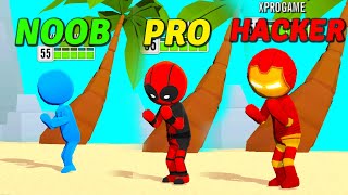 NOOB vs PRO vs HACKER  - Stickman 3D - Street Gangster screenshot 2