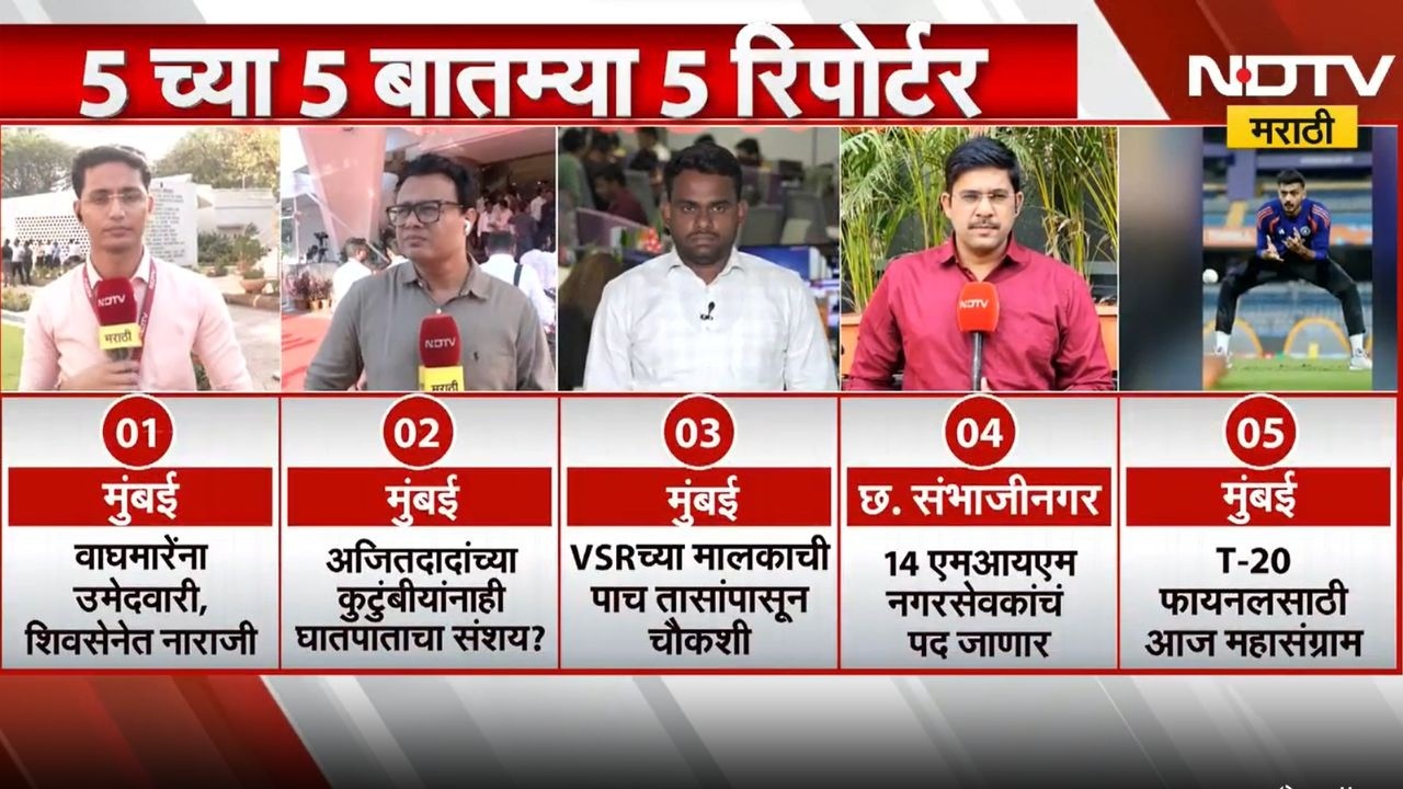 5 च्या 5 बातम्या 5 रिपोर्टर्ससोबत | Mumbai | Chhatrapati Sambhajinagar | Maharashtra News | Politics