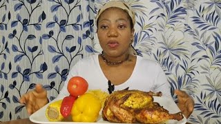 #Join Me Guy's Has I Enjoy My Roasted chicken and yellow Pepper Read pepper and tomato #Mukbang# ❤️