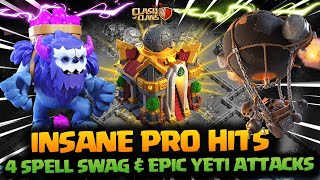 4 Spell Swag! TH16 Pro Attacks | Th16 QC LaLo | Th16 Yeti Smash & More Best Th16 Attack Strategy coc