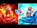 Cold vs Hot Mermaid Challenge | Fire Mermaid VS Icy Mermaid Weird Moments