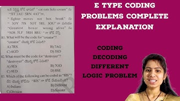 Coding decoding problems #malleswari_reasoning_classes_telugu