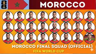 Morocco Final Squad For FIFA World Cup 2026 | Morocco’s Official Squad for FIFA World Cup 2026